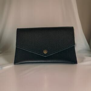 Portland Leather Goods Envelope Wallet Full Pebbled Leather Black Discontinued